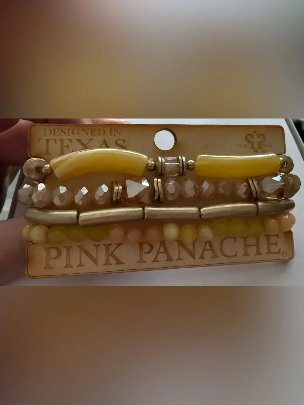 Pink Panache Yellow and Gold Stacked Bracelet Set *NWT
